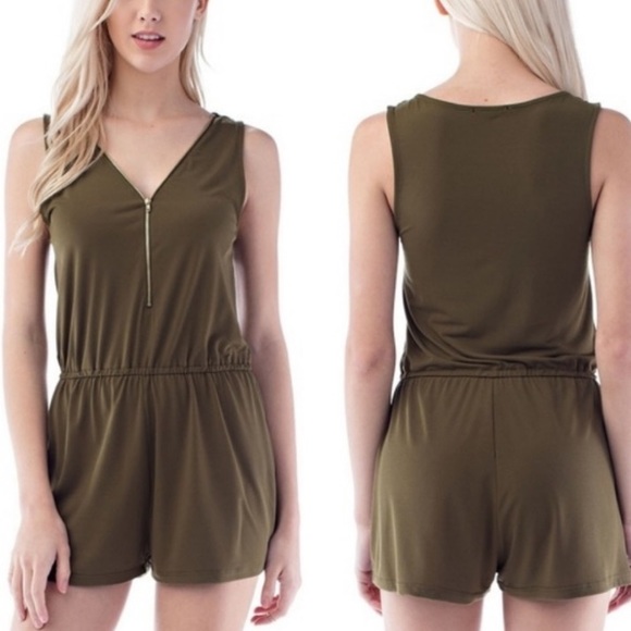 Ambiance Pants - Ambiance Green Romper Size Small